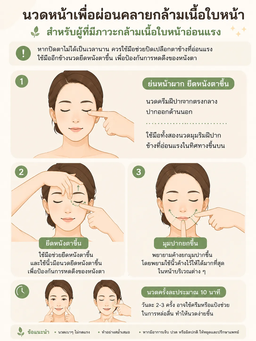นวดหน้าเพื่อผ่อนคลายกล้ามเนื้อ