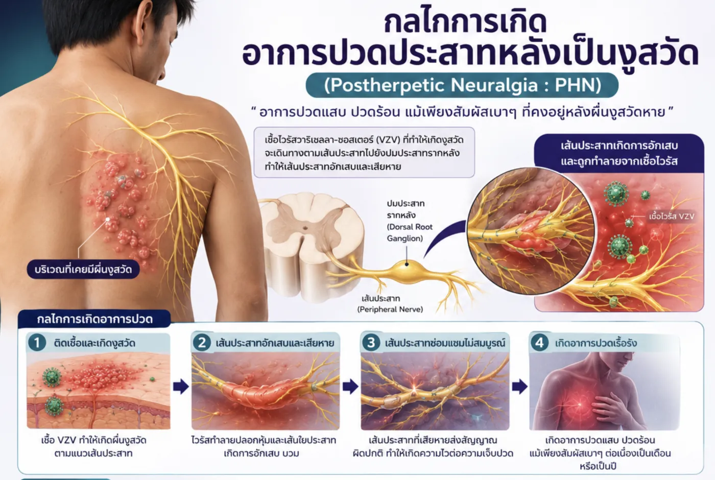 อาการปวดประสาทหลังเป็นงูสวัด Postherpetic Neuralgia